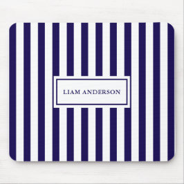Mousepad Tiras Verticais Azuis e Brancas do Marinho Quic Mo
