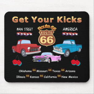 Mousepad Tire os pontapés. Rota 66 t-shirts e presentes