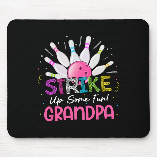 Mousepad Tire Um Vovô Divertido Da Bday Girl Bowlin (Frente)