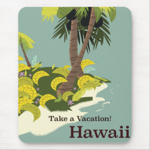 Mousepad Tire uma viagem pôster de viagem vintage Havaí