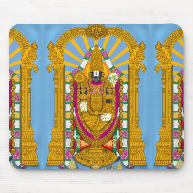 Mousepad Tirupati Balaji Tapete de Mouse para Laptop e Uso  (Frente)