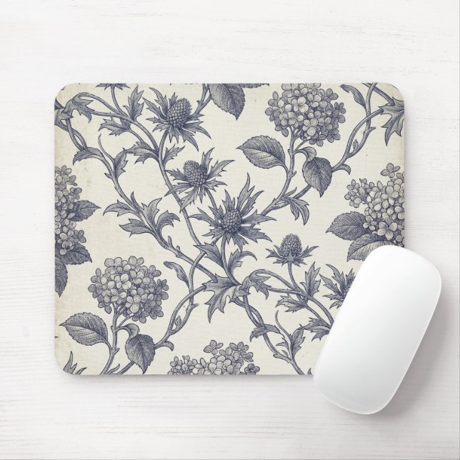 Mousepad Toalete Botânico | Hortênsia & Azevim do Mar (Com mouse)