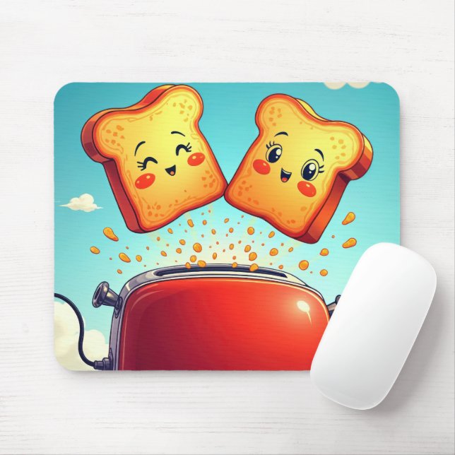 Mousepad Toast Popping Out of a Red Toaster (Com mouse)