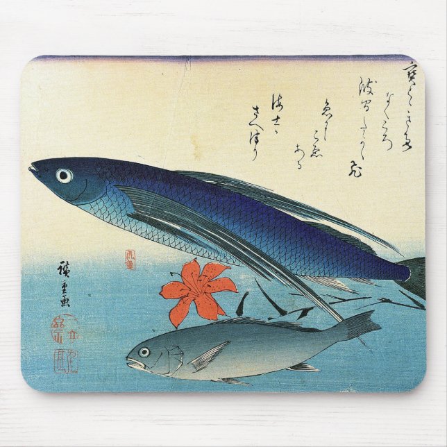 Mousepad Tobiuo & Ishimochi - Impressão de Peixes Japoneses (Frente)