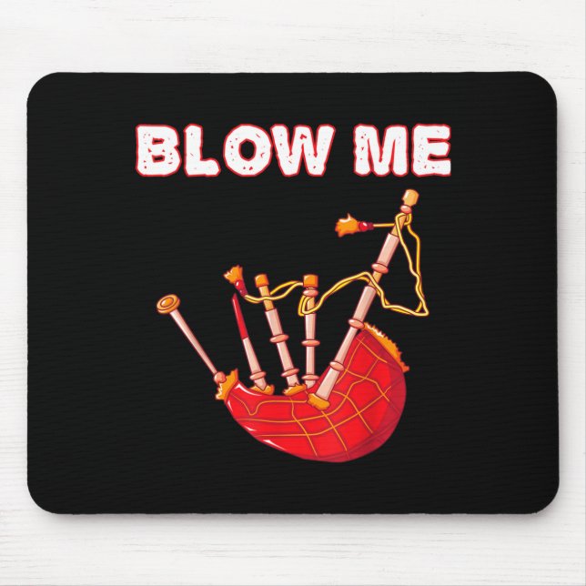 Mousepad Tocar gaitas escocesas engraçadas xadrez sarcástic (Frente)