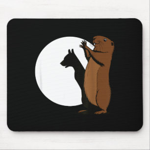 Mousepad Tocas de sombra de marmota engraçadas de cachorro