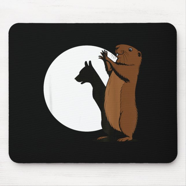 Mousepad Tocas de sombra de marmota engraçadas de cachorro  (Frente)