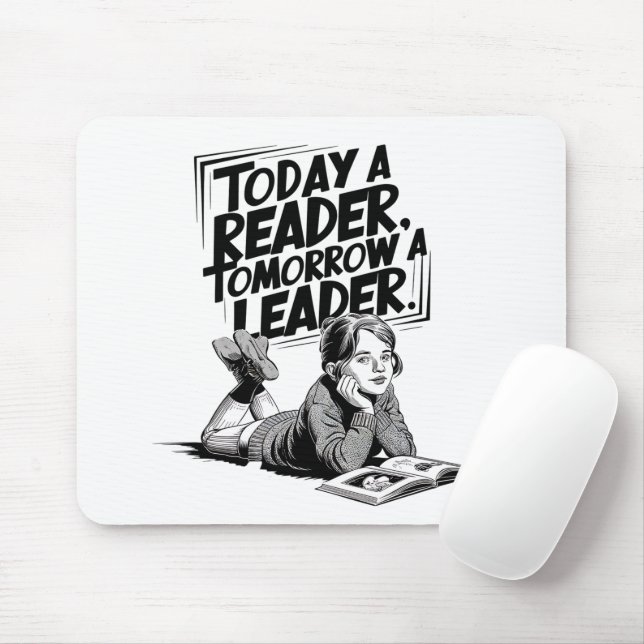 Mousepad Today a Reader - Book Reading Girl - Bookworm Girl (Com mouse)