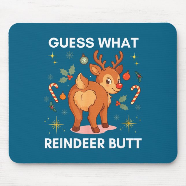 Mousepad Toddler Christmas Ugly Sweater Guess What Reindeer (Frente)