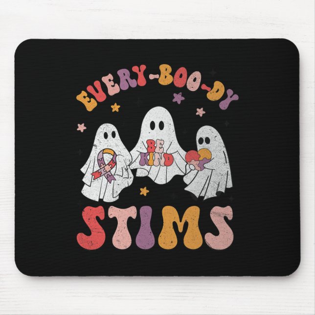 Mousepad Todo-Boo-Dia Stims Funny Autism Ghost Halloween Sp (Frente)