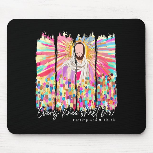 Mousepad Todo Joelho Se Dobrará Versículo Bíblico Cristão D (Frente)