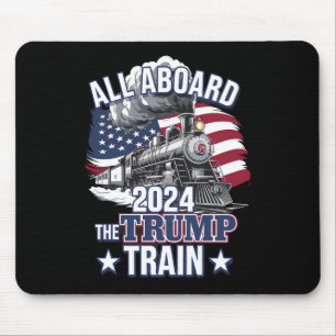 Mousepad Todos a Bordo do Trem do Trump Trump 2024 Patrióti