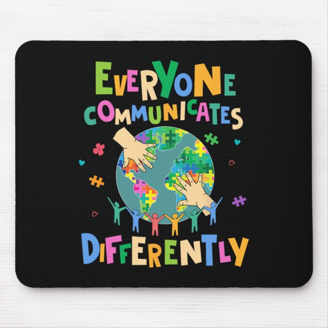 Mousepad Todos Comunicam Diferentemente Autismo Mundo (Frente)