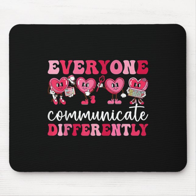 Mousepad Todos Comunicam Diferentes Autismo Cardíaco Val (Frente)