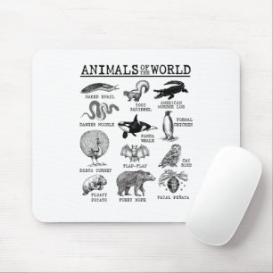 Mousepad Todos os Animais do Mundo Vintage Meme Engraçado d