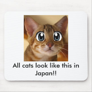 Mousepad Todos os gatos olham como este em Japão!! - Tapete