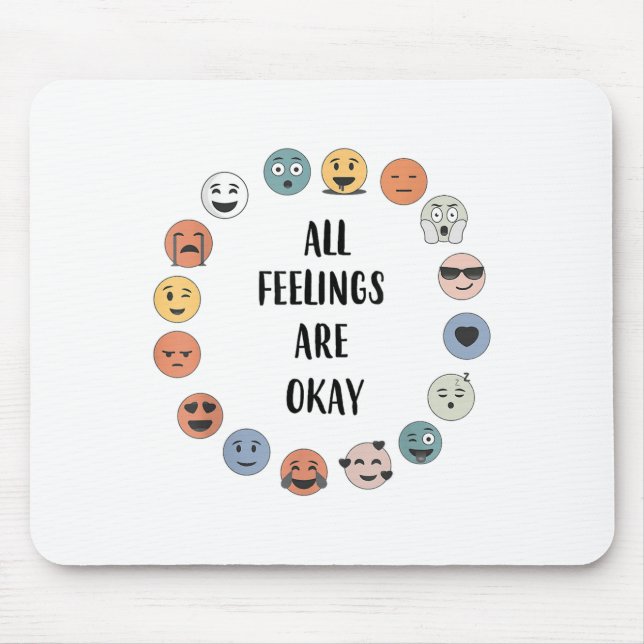 Mousepad Todos os Sentimentos São Okay Professor Escolar Ps (Frente)