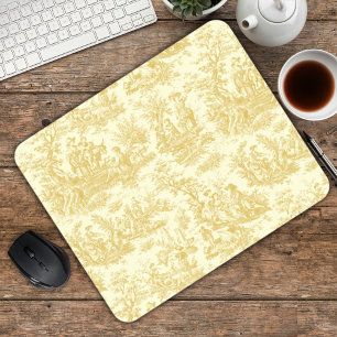 Mousepad Tóile de jouy amarelo Elegante