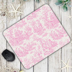 Mousepad Tóile de jouy, cor-de-rosa Elegante