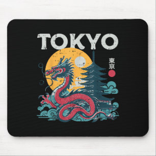 Mousepad Tokyo Dragon Vintage Asiática Mulheres Míticas Jap