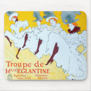 Mousepad Tolouse-Lautrec Dancing Girls Yellow Poster Art