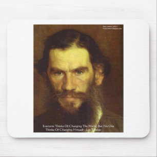 Mousepad Tolstoi "Mude a Si Mesmo" Presentes de Citação de