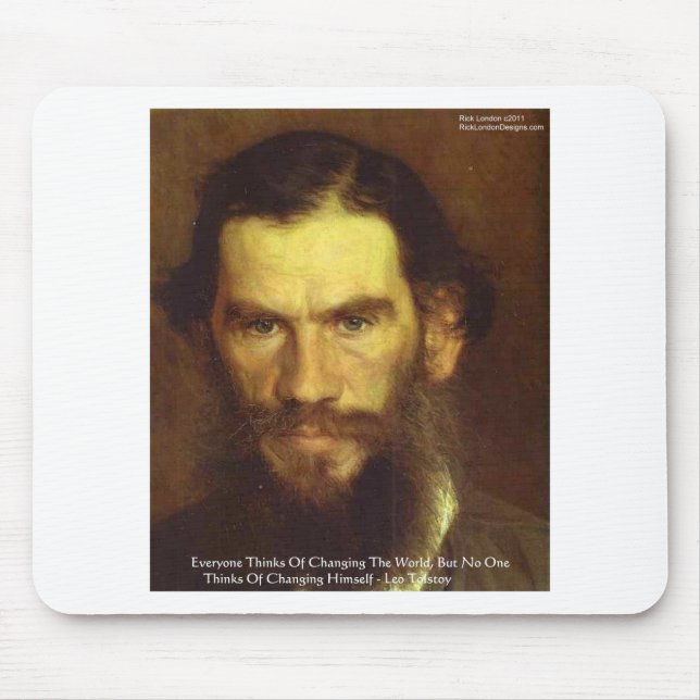 Mousepad Tolstoi "Mude a Si Mesmo" Presentes de Citação de  (Frente)