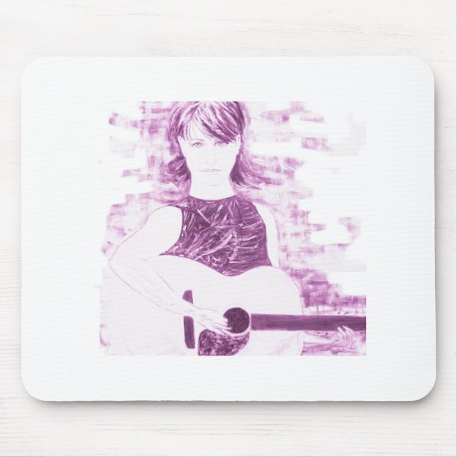 Mousepad tom do sepia da menina do folksinger (Frente)