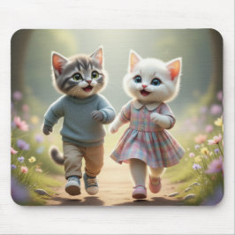 Mousepad Tom & Luna Mouse Pad, Cute Cat Desk Mat