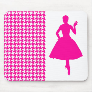Mousepad Tonelada moderna rosa com silhueta de moda
