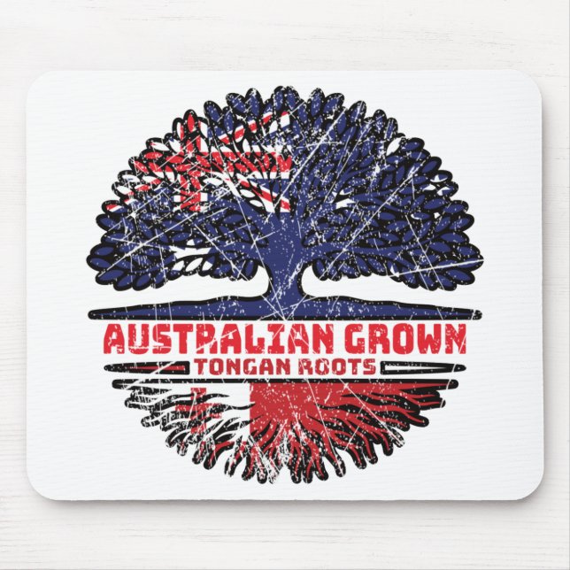 Mousepad Tonga Tongan Australiano Austrália Raízes Bandeira (Frente)