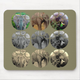 Mousepad tons elefantes | Cor Sepia BW