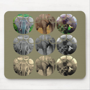 Mousepad tons elefantes   Cor Sepia BW