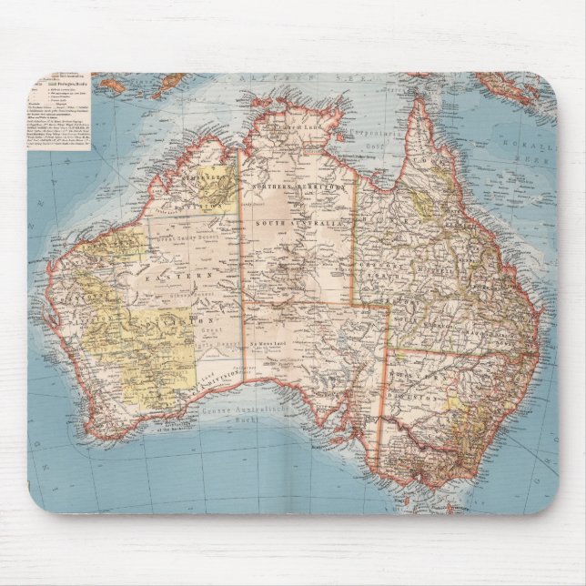 Mousepad Topografia australiana Mapa (1905) (Frente)