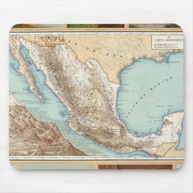 Mousepad Topografia do México (Frente)