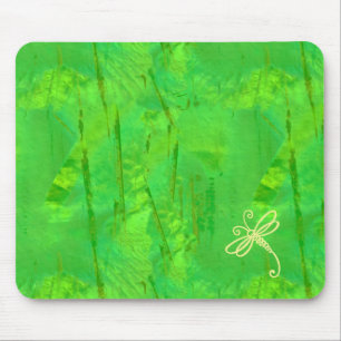Mousepad Toque De Arte De Libélula Verde