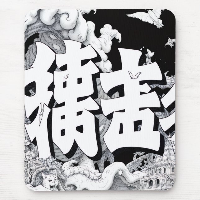 Mousepad Tóquio Preto e Branco (Frente)