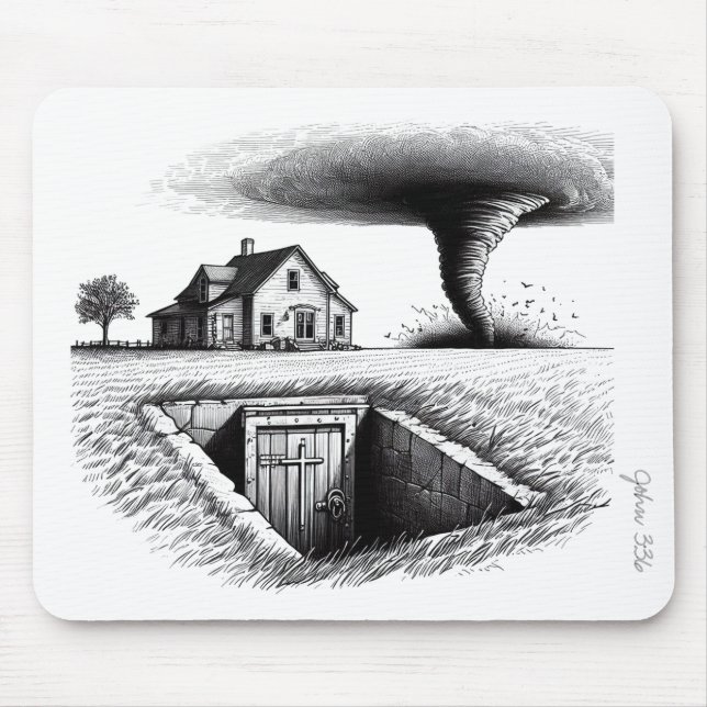 Mousepad Tornado House Cellar com Cruz (Frente)