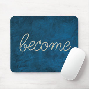 Mousepad "TORNAR-SE" Texto de Corda em Couro Azul