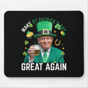 Mousepad Torne o Dia de São Patrício Grande Novamente Lepre