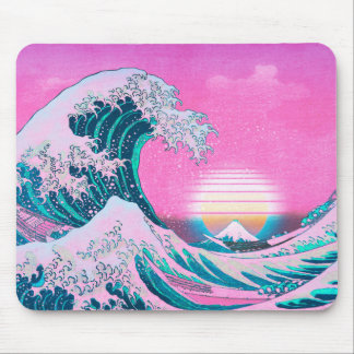 Mousepad Torneio de Ondas de Excelente Aestésico Vaporwave