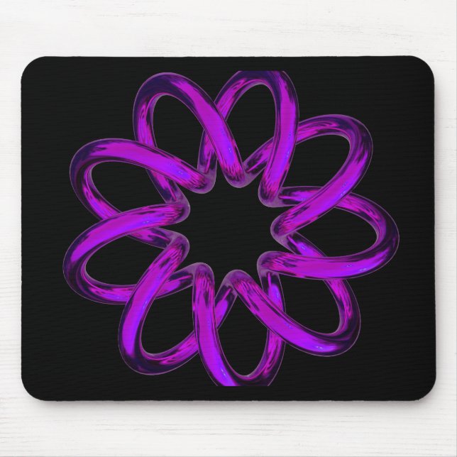 Mousepad Toroide Roxo Neon em Fundo Preto (Frente)