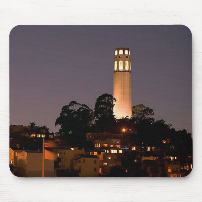 Mousepad Torre de Coit na noite (Frente)