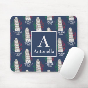 Mousepad Torre de Pisa Personalizada com Monograma e Nome