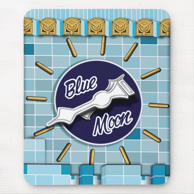 Mousepad Torre de Relógio de Lua Azul (Frente)