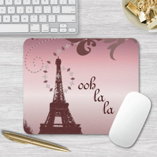 Mousepad torre de retro de moda feminina paris eiffel