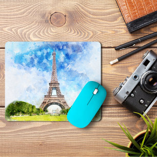 Mousepad Torre Eiffel Aquarela Arte de Impressão da Silhuet