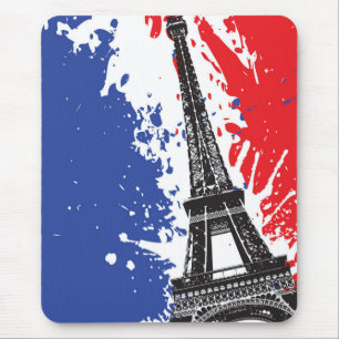 Mousepad Torre Eiffel   bandeira do Grunge de Paris, France