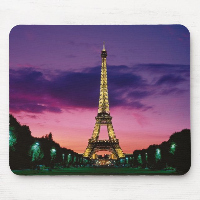Mousepad Torre Eiffel bonita de Paris na noite (Frente)
