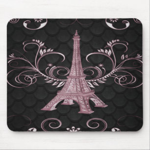Mousepad Torre Eiffel - Cabeça Floral Rosa